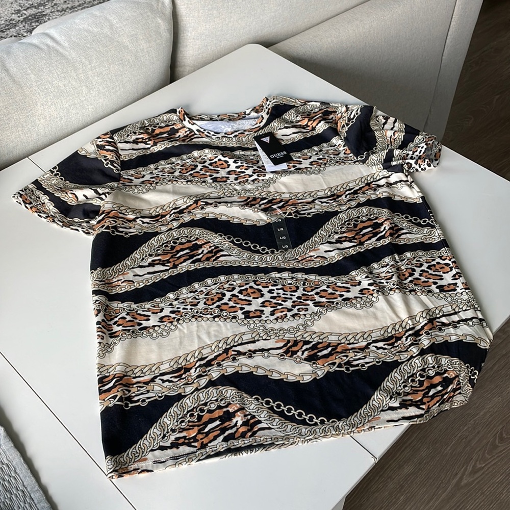 Exclusive - GUESS Animal Chains Crew T-Shirt